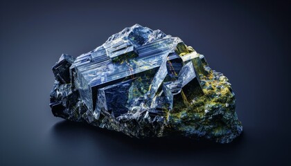 Crystalline ore Vivianite (blue iron ore, blue ochre) is a hydrated iron-containing phosphate mineral.
