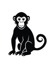 monkey sitting, monkey silhouette, monkey pose, animal monkey, monkey resting, jungle monkey,