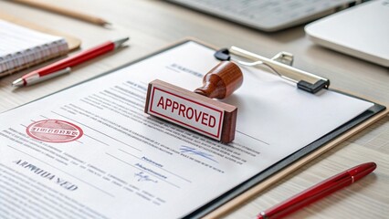 Approved stamp on application form or business agreement document
