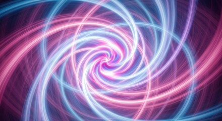 Obraz premium Mesmerizing spiral of pink and blue light trails creating a hypnotic vortex effect against a dark background