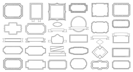 Obraz premium Elegant decorative borders and frames collection for invitations, certificates, and design projects