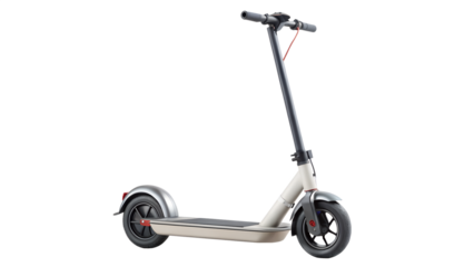 Electric scooter isolated on transparent background, a modern and ecofriendly mode of transportation for urban commuting and personal mobility