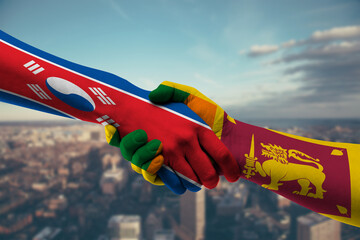 Shaking hands North Korea and_Sri Lanka