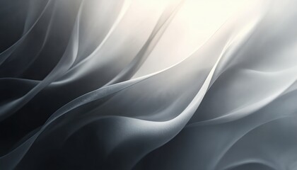 Obraz premium Abstract illustration features flowing lines, curves in shades of gray, white. Creates dynamic, modern background for presentations, design projects, creative content. Versatile template for