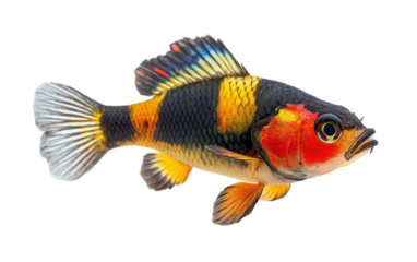Colorful oscar river fish on white background,png