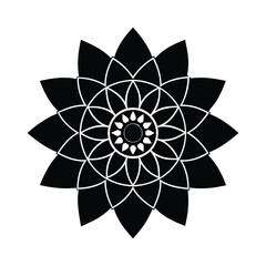 mandala flower silhouette, mandala floral outline, mandala bloom icon, mandala vector flowe