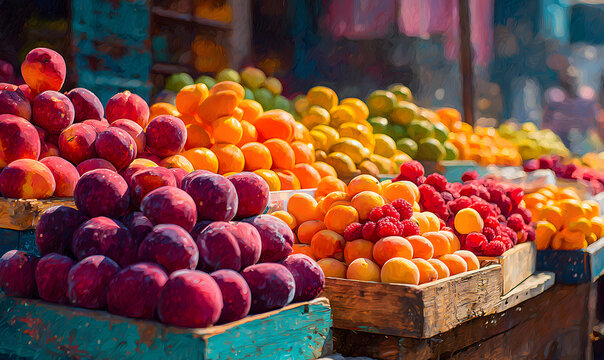 Fruit artwork for for t shirt and poster. Fruit markt artwork. Mix fruit set dsign. Summer design. Peach Orange, apple, pomegranat, lemon, pear, passion frut and raspberry graphic prnt.