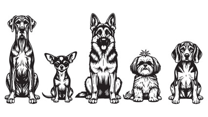 Stunning dog breed illustrations perfect for pet lovers, veterinary clinics, and pet product branding