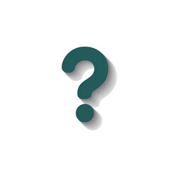 Teal Question Mark Symbol isolated on a transparent background