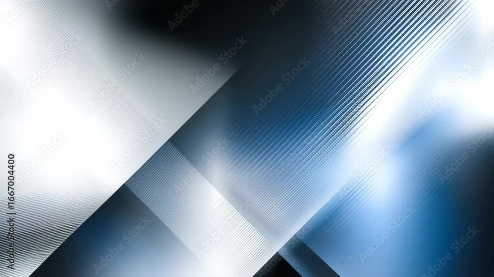 Poster this visual showcases an interplay of blue and silver geometric patterns, featuring sleek lines and 