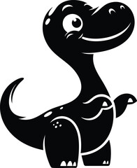 Brontosaurus dinosaur cartoon for story book vector illustration isolated on white background