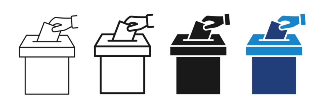 Voting ballot box editable stroke election icon