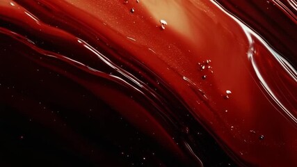 Macro close up photo od red one texture in crystal glass on black background.Close up.AI Generative. - Powered by Adobe