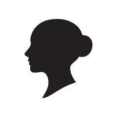 Silhouette of a woman's head in profile vector icon