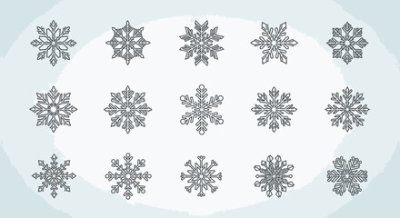 Stunning collection of 15 unique snowflake designs perfect for winter holidays and festive decorations
