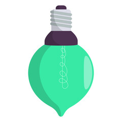 A vibrant green light bulb with a unique design, showcasing modern aesthetics and innovation