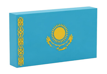 Photo of kazakhstan flag on white