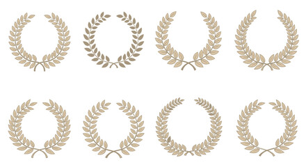 Elegant laurel wreath collections symbolizing achievement, victory, and success for premium branding projects