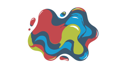 Abstract colorful blob design with overlapping shapes and smooth, flowing forms on white background.