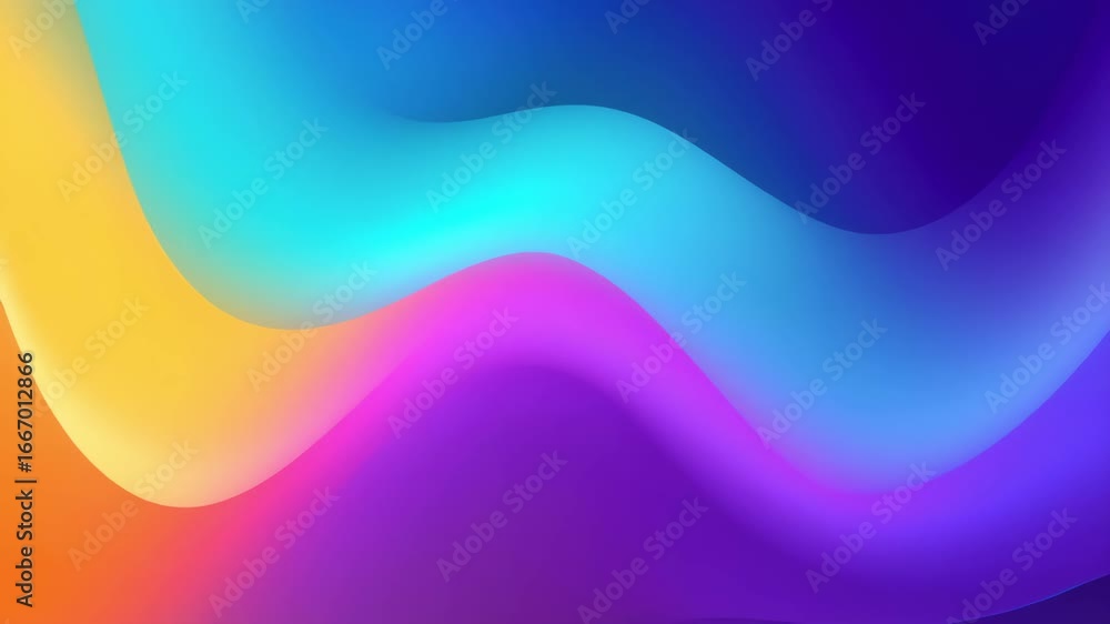 Aufkleber colorful waves flow seamlessly, showcasing a captivating gradient from orange to purple. this relaxi