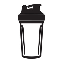 Protein shake icon. Energy drink. Protein shaker bottle. 