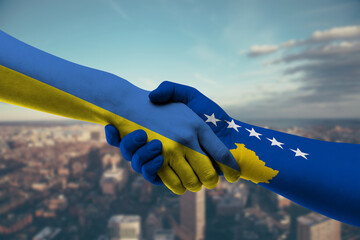 Shaking Hands Ukraine And Kosovo