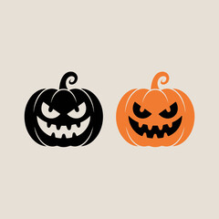 Evil Halloween Pumpkins Vector – Scary Jack-O’-Lantern Clipart Design