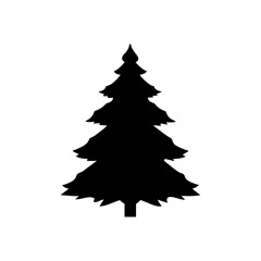 Handmade christmas tree silhouette with rough edge festive vector isolated on white