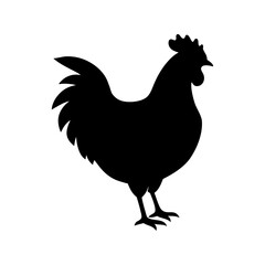 Handmade chicken silhouette minimal farm animal vector design isolated on white background