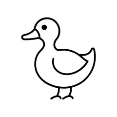 Rough outline duck silhouette minimal water bird vector simple design with white background