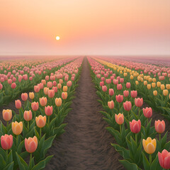 field of tulips