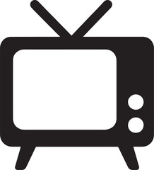 Fototapeta premium TV silhouette vector for entertainment, media, technology, and modern electronic designs.