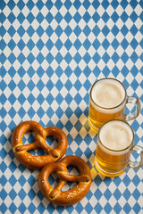 beer and pretzels