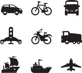 Travel Icon Set | Minimal Vacation, Tourism, and Adventure Vector Symbols