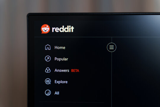 Reddit website interface displayed on screen with navigation menu