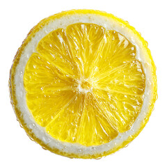 Fototapeta na wymiar Lemon Slice Close-Up, isolated on transparent background