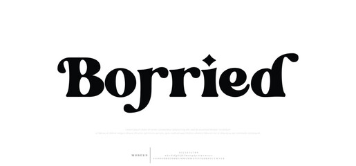 Borried Minimal luxury font alphabet logo. Typography beauty fashion elegant minimalist serif italic fonts decorative wedding vintage retro logos. vector illustration