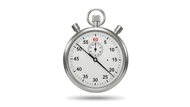 Stopwatch Timer Clock Animation Showing Time Progress, Perfect for Educational Videos