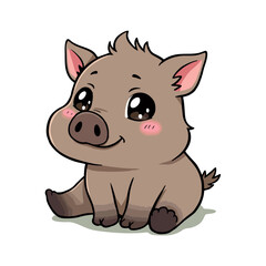 Fototapeta premium Cute Baby Wild Boar Clipart 09