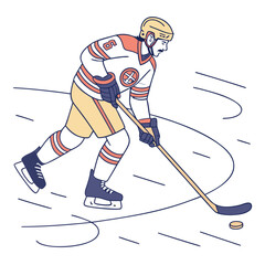 Fototapeta premium Vector Hockey – Players, Sticks, and Ice Arena Elements