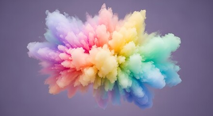 A vibrant explosion of rainbow colored powder creates an abstract and colorful background