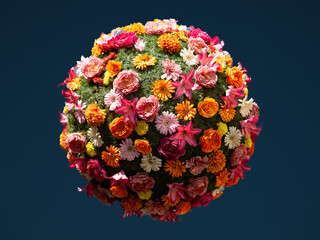 Blumensonne als Deko in der Stadt