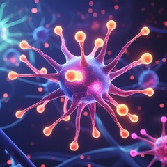 Microscopic View of a Stylized Cell