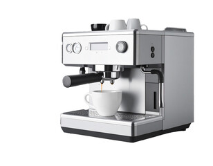 Espresso Coffee maker. modern, white background