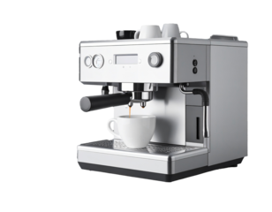 Espresso Coffee maker. modern, white background