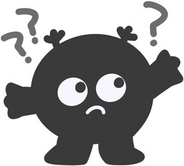 Obraz premium Cute Curious Round Character Illustration