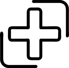 Obraz premium Classic red cross symbol on a clean white background