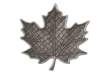Obraz premium Silver maple leaf displaying detailed woven texture, transparent backdrop highlighting botanical intricacy of canadian autumn foliage