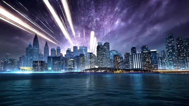 City future nightsky energy Mercury - Motion animation