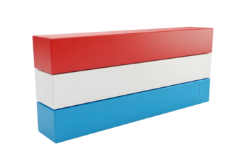 Photo of 3d rendering of the flag of luxembourg on white